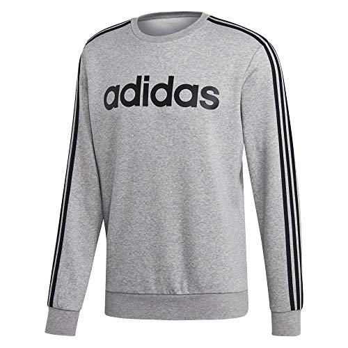 adidas Herren Essentials 3-Streifen Crewneck Fleece Pullover, Medium Grey Heather, L von adidas