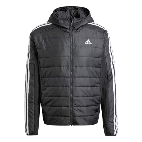 adidas Men's Essentials 3-Stripes Insulated Hooded Hybrid Jacket Jacke, Black, XXL von adidas