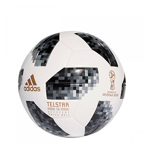 adidas Herren FIFA WM offizieller Spielball Ball, White/Black/Silver Metallic, 5 von adidas