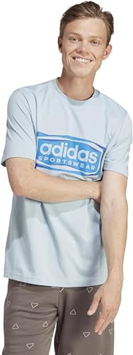 adidas Men's Folded Sportswear Graphic Tee T-Shirt, Wonder Blue, XL von adidas