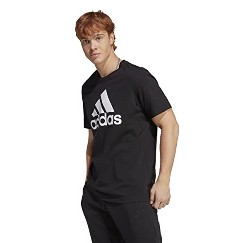 adidas Herren Essentials Single Langarm T-Shirt, Black/White, S von adidas