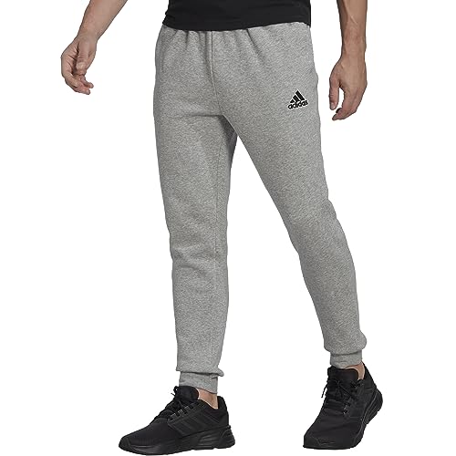adidas Herren Essentials Fleece Regular Tapered Jogginghosen, medium grey heather/black, XXL von adidas