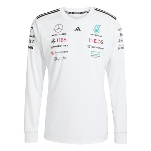 Adidas Herren Mercedes - AMG Petronas Formula ONE Team Driver Jersey Long Sleeve White Men, White/Black, 3XL von adidas