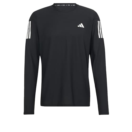 adidas Herren Own The Run Long Sleeve Tee T-Shirt, Black/White, XL von adidas