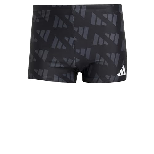 adidas Herren Logo Graphic Swim Boxers, Black/Carbon, 42 von adidas