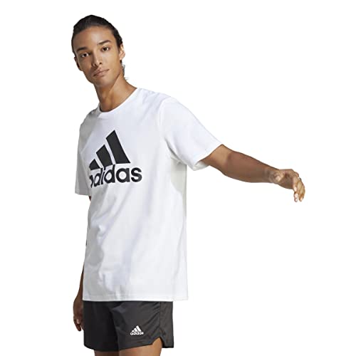 adidas Herren Essentials Single Langarm T-Shirt, White, M von adidas