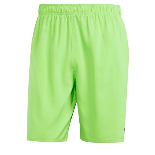 adidas Men's Solid CLX Classic-Length Swim Shorts Badehose, Lucid Lime/White, L von adidas