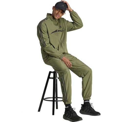 adidas Men's Sportswear Woven Chevron Track Suit Trainingsanzug, Olive Strata, S von adidas