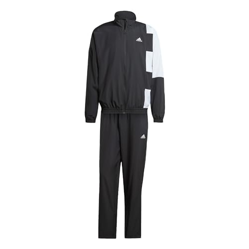 adidas Men's Sportswear Colorblock Track Suit Trainingsanzug, Black/White, L von adidas