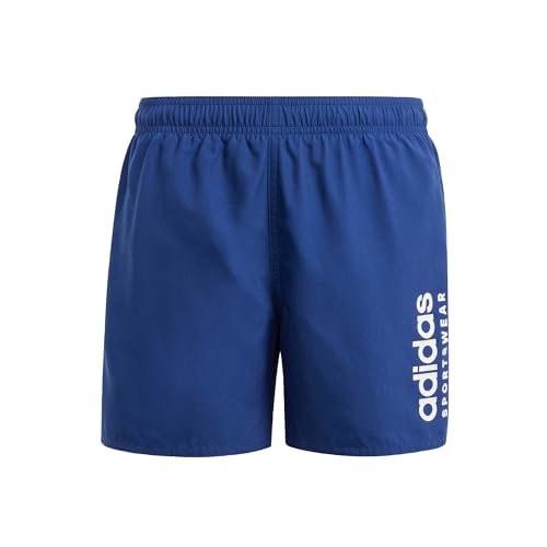 adidas Boy's Sportswear Essentials Logo CLX Swim Shorts Kids Badeanzug, Dark Blue/White, 15-16 Years von adidas