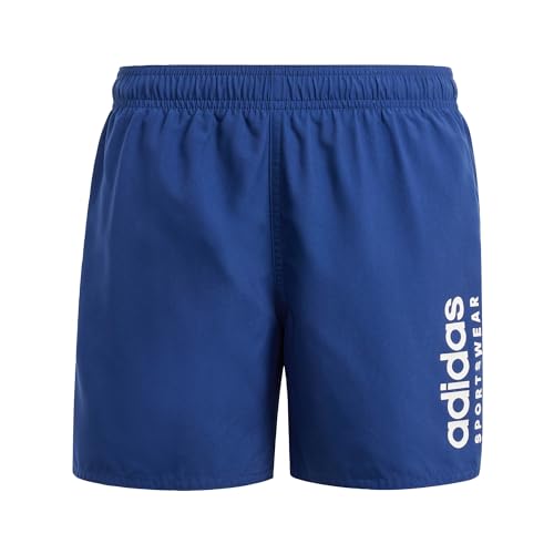 adidas Boy's Sportswear Essentials Logo CLX Swim Shorts Kids Badeanzug, Dark Blue/White, 11-12 Years von adidas