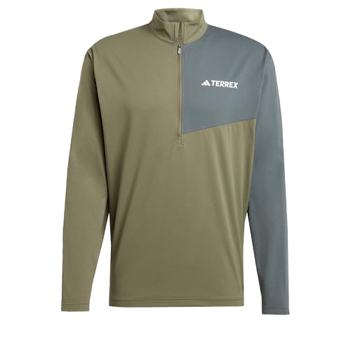 adidas Herren Terrex Multi Climacool Half Zip Long Sleeve, Olive Strata, XL von adidas