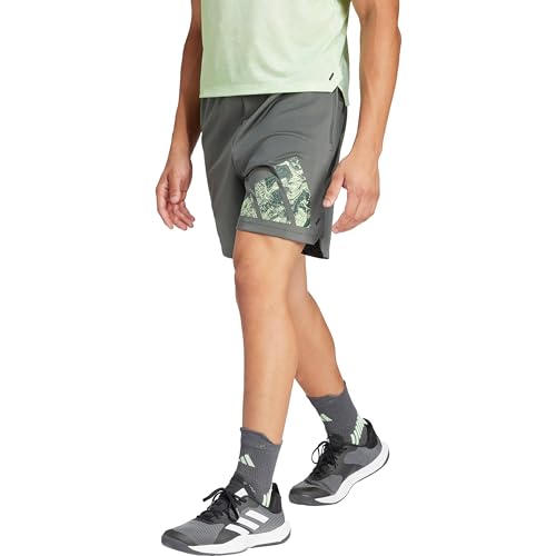 adidas Men's Workout Logo Knit Shorts Freizeit, Legend ivy/Black, XL 7 inch von adidas