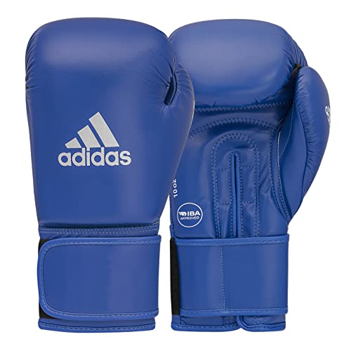 adidas IBA Boxhandschuhe mit Klettverschluss, für Training, Punchen und Boxen – für Damen und Herren (10 Unzen, Blau) von adidas