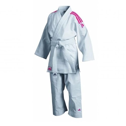 adidas J350 Club Judo Gi Stripes Pink Junior Judoanzug Mädchen (110 cm) von adidas