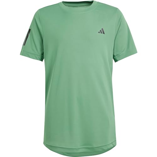 adidas Jungen Club Tennis 3-Streifen T-Shirt, Grün, 13-14 von adidas