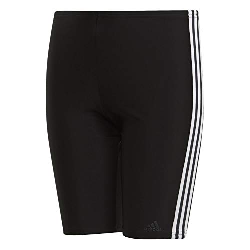 adidas Jungen Fitness 3-Streifen Badehose, Black/White, 128 von adidas