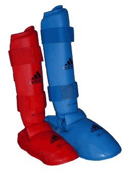 adidas Karate Schienbein und Spannschützer/Fuß Schoner rot, 2 Stück, Gr. L von adidas