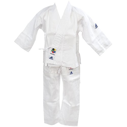 adidas Karateanzug K200E Kids Kinder Judo Anzug (inkl. Gürtel), Weiß, 120/130 von adidas