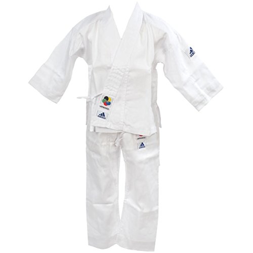 adidas Karateanzug K200E Kids Kinder Judo Anzug (inkl. Gürtel), Weiß, 130/140 von adidas