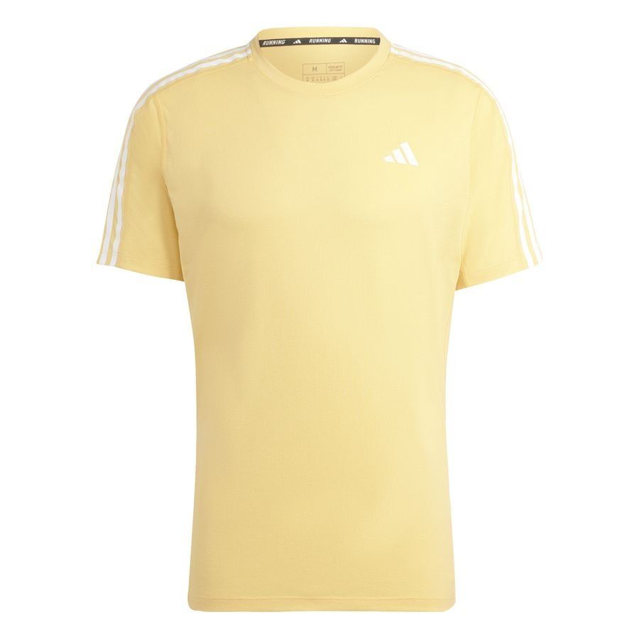 adidas Lauf T-Shirt Own The Run 3-Stripes - Gelb von adidas