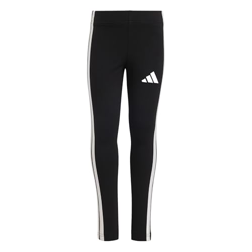 adidas Mädchen Essentials 3 Stripes Leggings, Black/White, 6-7 Years von adidas