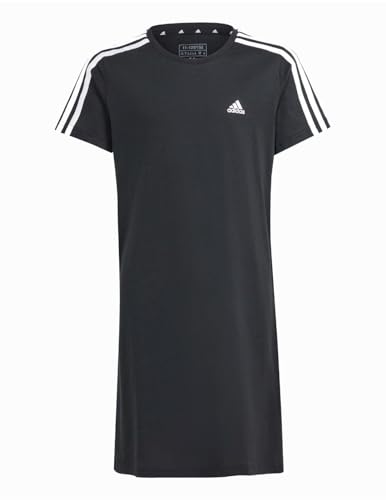 adidas Girl's Essentials 3-Stripes Dress Kleid, Black/White, 14-15 Years von adidas