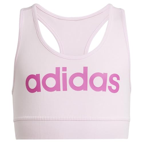 adidas Girl's Essentials Linear Logo Cotton Bra Top BH, Clear pink/semi Lucid Fuchsia, 9-10 Years von adidas