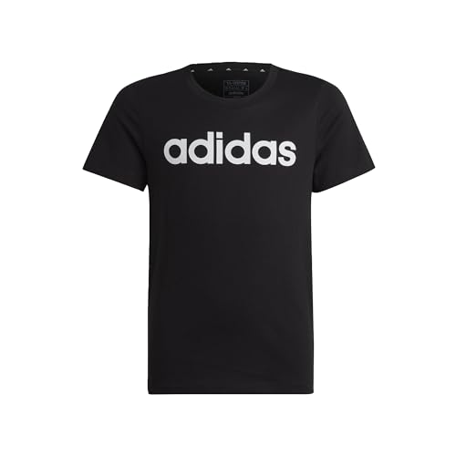 Adidas Mädchen T-Shirt (Short Sleeve) G Lin T, Black/White, IC3149, 128 von adidas
