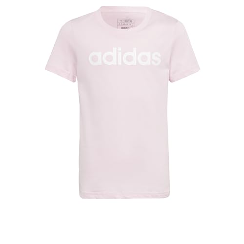 adidas Mädchen T-Shirt (Short Sleeve) G Lin T, Clear Pink/White, IC3152, 152 von adidas