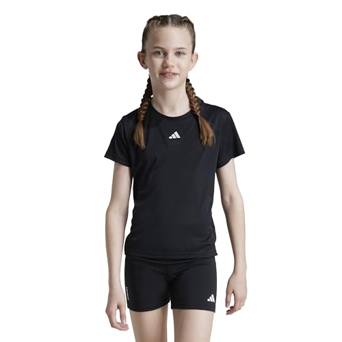 adidas Mädchen Train Essentials Regular Fit Logo Training T-Shirt Junior Girls, Black/White, 9-10 Years von adidas