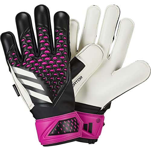 adidas Match Fingersave Predator Torwarthandschuhe für Kinder, Unisex, Schwarz/Weiß/Team Shock Pink, Größe 5 von adidas