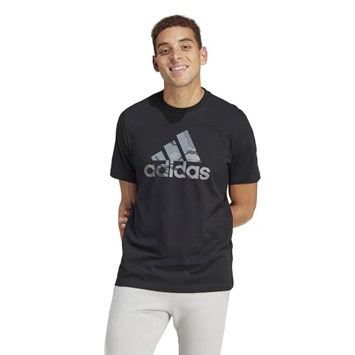 adidas Men's Camo Badge of Sport Graphic Tee T-Shirt, Black, L von adidas