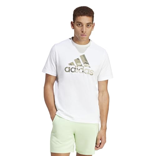 adidas Men's Camo Badge of Sport Graphic Tee T-Shirt, White, XS von adidas