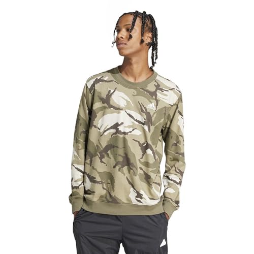 adidas Men's Seasonal Essentials Camouflage Sweatshirt, Olive strata, 4XL von adidas