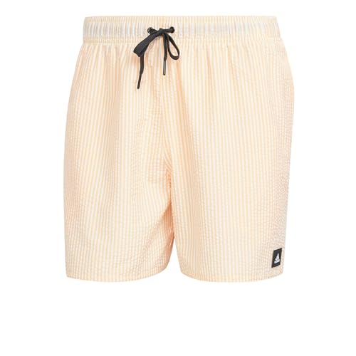 adidas Men's Stripey Classics Swim Short Length Badehose, Spark/White, L von adidas