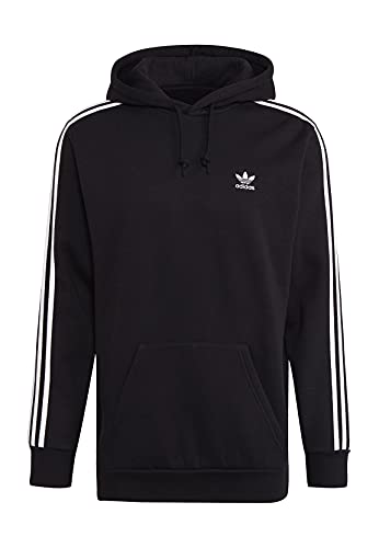 Adidas Mens 3-Stripes Hoody Sweatshirt, Black, S von adidas