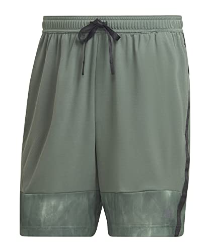 adidas Mens Shorts (1/2) Wo AOP SHO, Green Oxide/Black, HN8530, L 7" von adidas