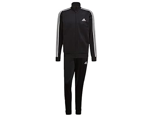 adidas Herren M 3s Tt Trainingsanzug, Top:Black/White Bottom:Black/White, 7 von adidas