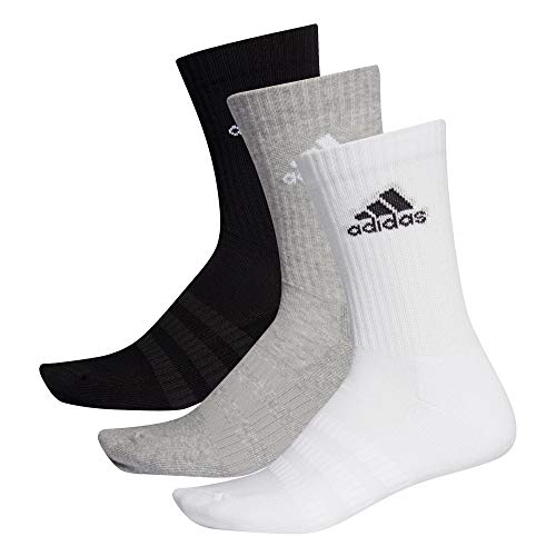 adidas Unisex 3 Paar Cushion Crew Socken, Medium Grey Heather/Medium Grey Heather/Black/White, M EU von adidas