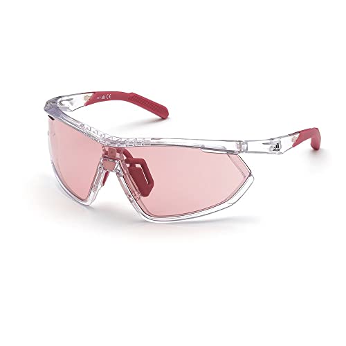 adidas Sport - Sonnenbrille, SP0002 - Maske-Form, Farbe Kristall, Gläsern farbe rosa-grau photochromatisch von adidas