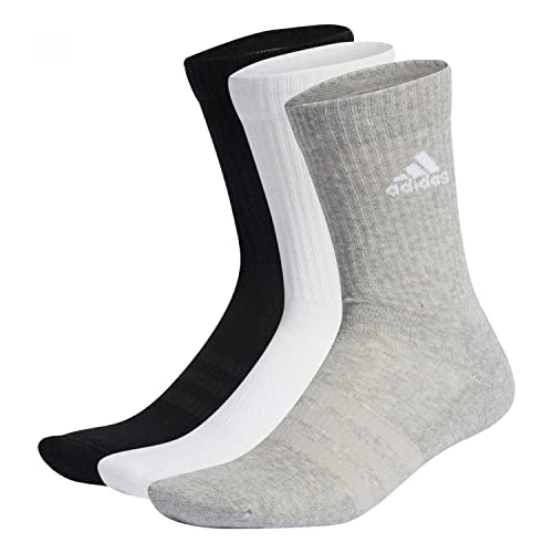 adidas Unisex Cushioned Sportswear 3 Pairs Crew Socken, Medium Grey Heather/White/Black, XS von adidas