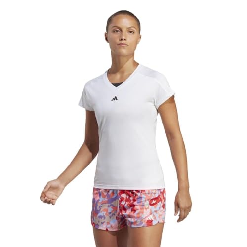 adidas Damen AEROREADY Train Essentials Minimal Branding V-Neck Tee, White, M von adidas