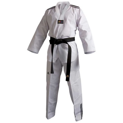 ADIDAS Taekwondoanzug, Adi Club 3 stripes, weißes Revers T/150 CM von adidas