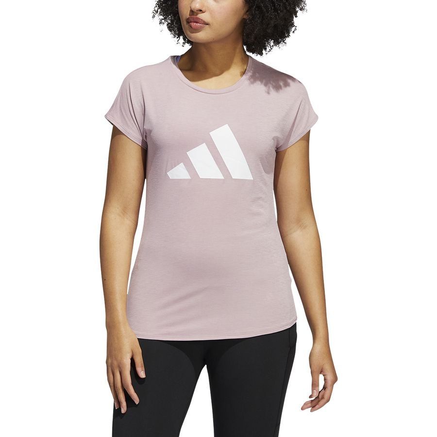 adidas Training T-Shirt 3-Stripes - Magic Mauve/Weiß Damen von adidas