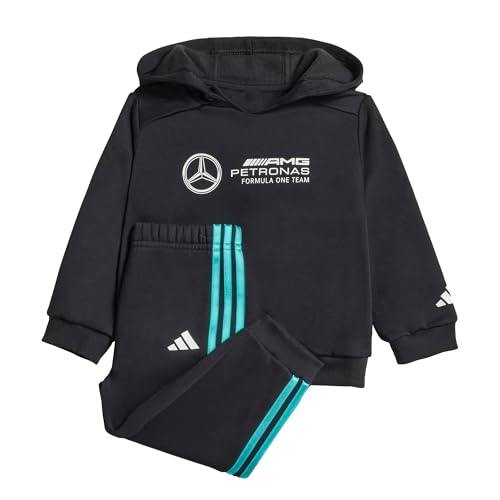 adidas Unisex Baby MERCEDES - AMG PETRONAS FORMULA ONE TEAM DNA BABY JOGGER LONG SLEEVE, black/white, 9-12 Months von adidas