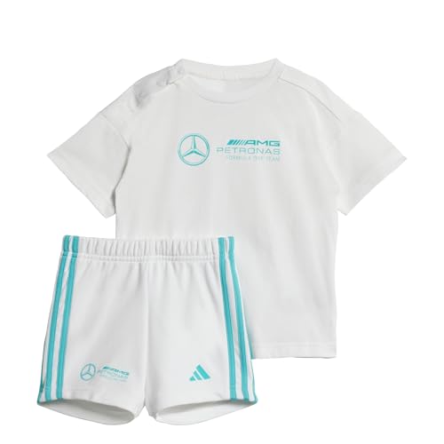 adidas Unisex Baby MERCEDES - AMG PETRONAS FORMULA ONE TEAM DNA BABY JOGGER SHORT SLEEVE, white/semi mint rush, 18-24 Months von adidas