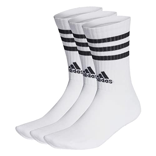 adidas Unisex 3 Stripes Crew Socken, White/Black, S von adidas