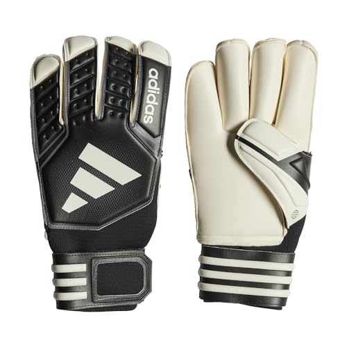 adidas Unisex Goalkeeper Gloves (W/O Fingersave) Tiro League Goalkeeper Gloves, Black/White/Iron Met., HN5612, 7- von adidas
