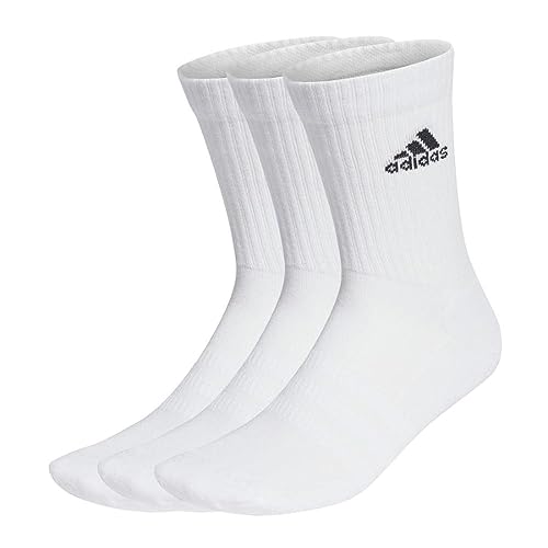 adidas Unisex Cushioned Sportswear 3 Pairs Crew Socken, White/Black, L/43-45 von adidas